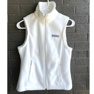 Bright White Columbia Fleece Vest